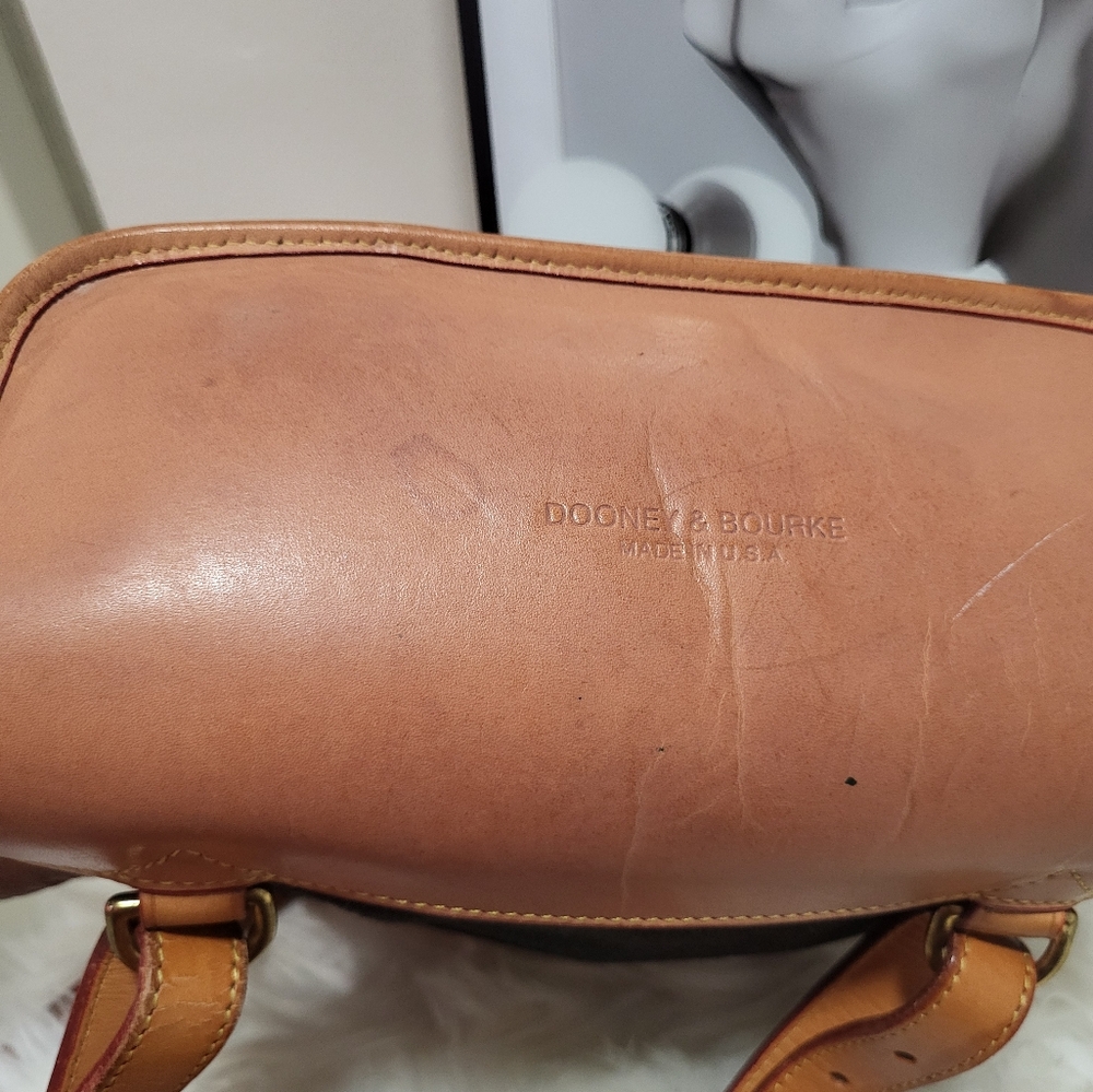 VTG Dooney & Bourke Black Cabriolet & Leather Duck Emblem Backpack RARE - Picture 7 of 12